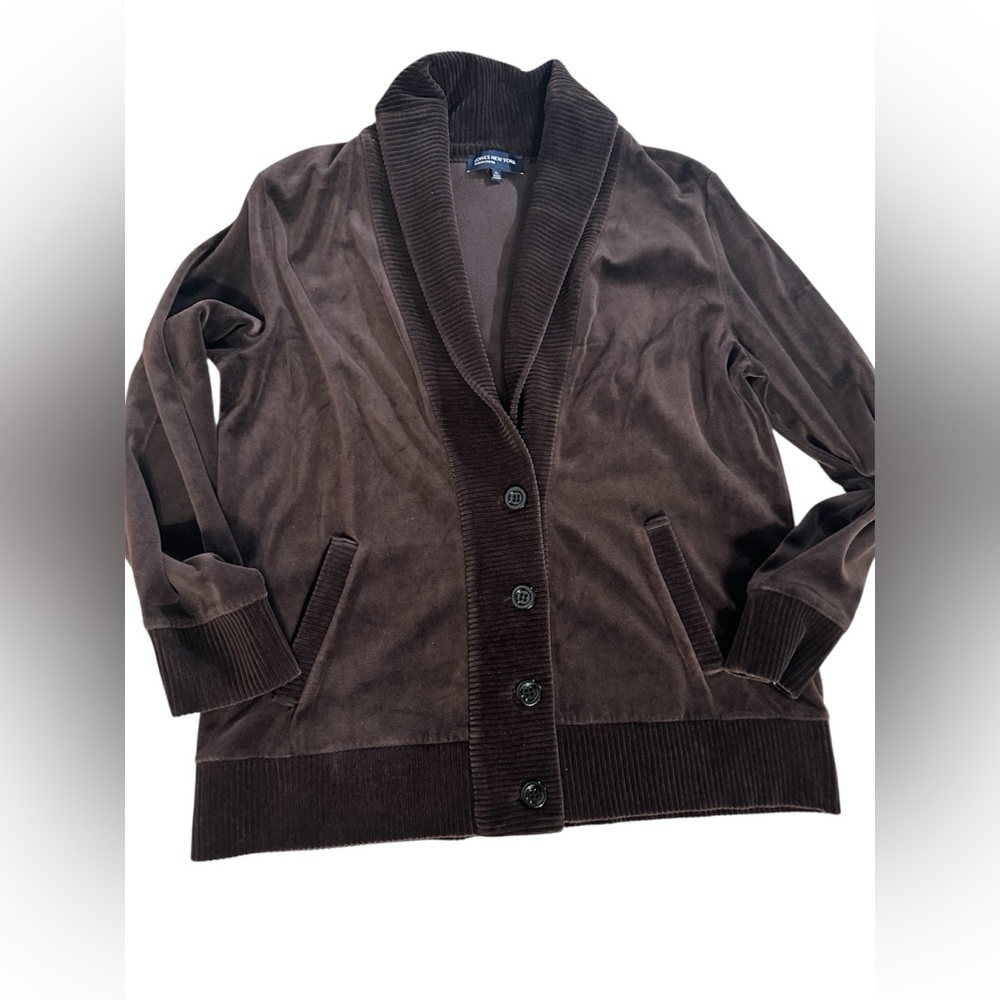 Brown Velvet Cardigan